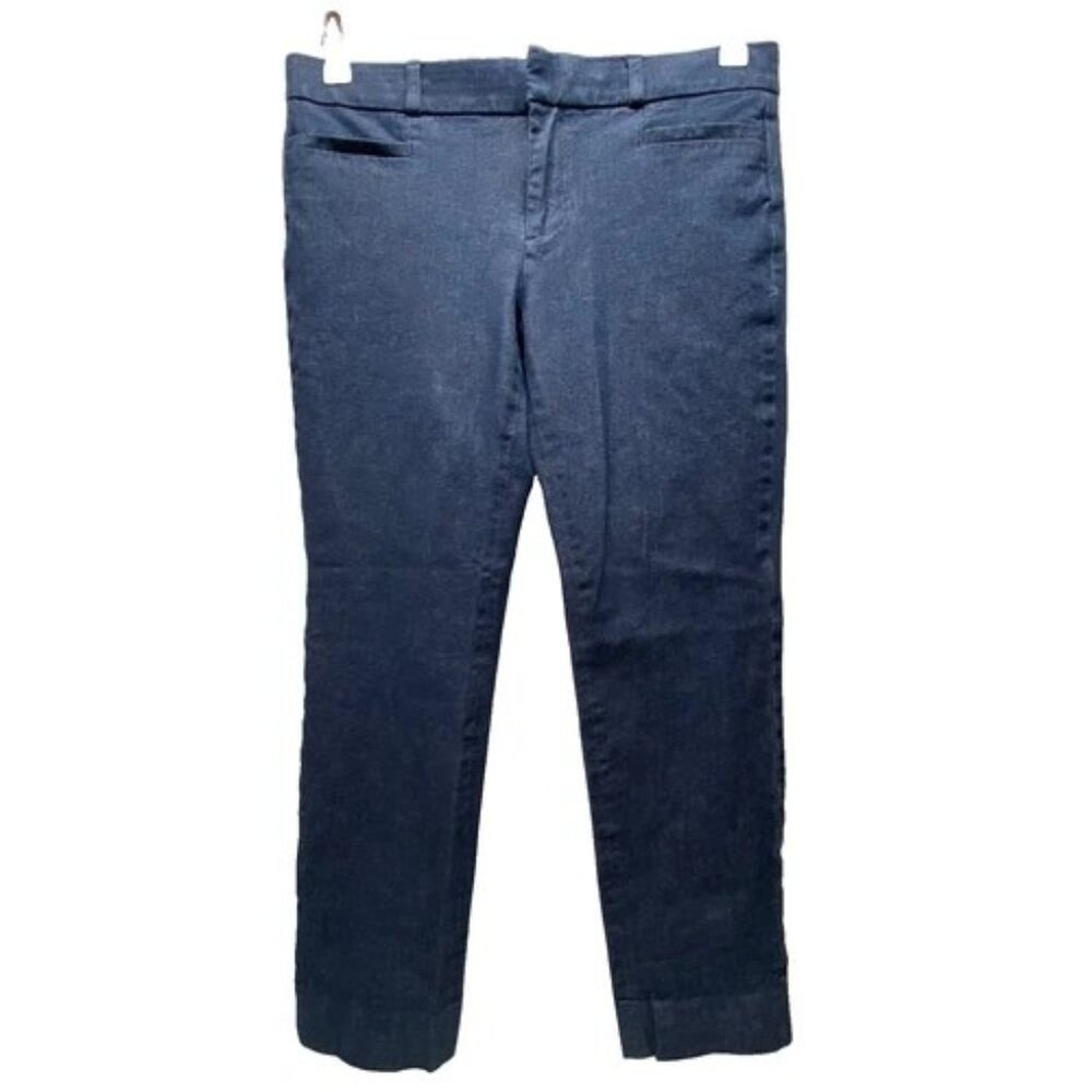 Banana Republic Ankle Pants Women's 6 Blue Textured Sloan‎ Fit Stretch Denim GUC